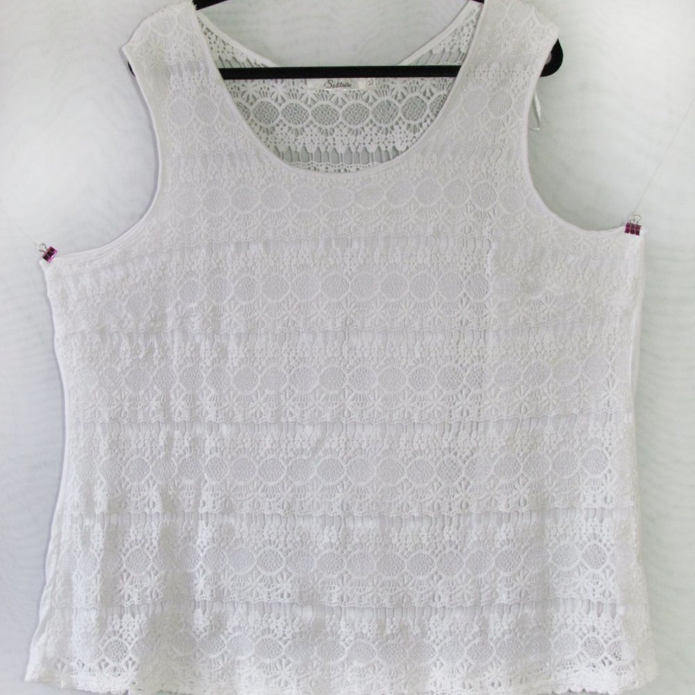 SOLITAIRE 3X White Lace Tank